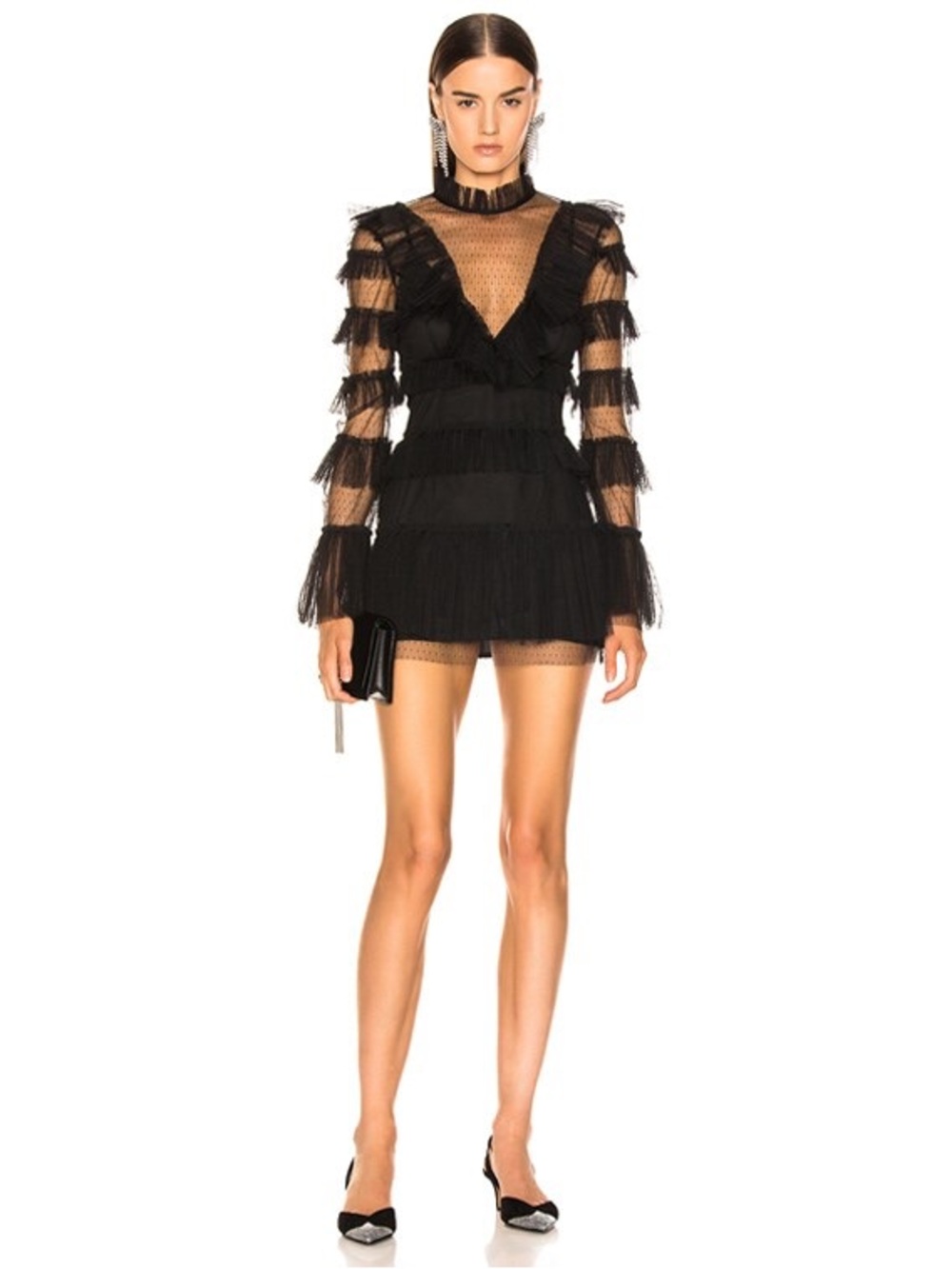 Alice McCall Zen Dress Black Whimsical Tiered Ruffle Mini Dress & slip dress | 2